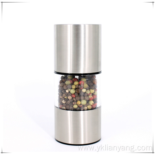 Stainless manual salt and pepper grinder mill set